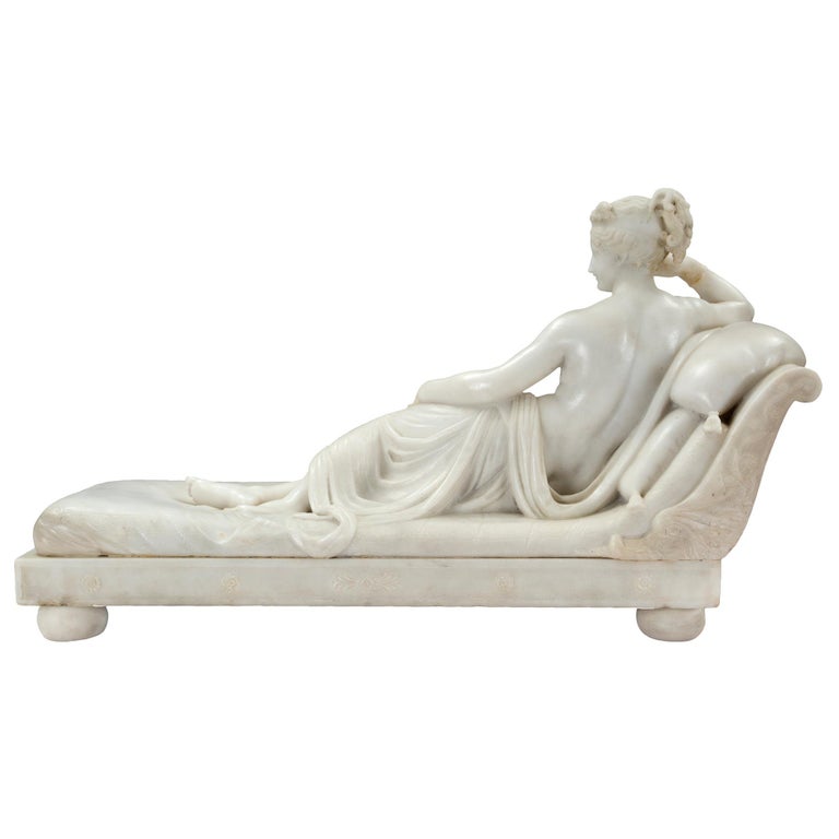 Italian 19th Century Neoclassical White Carrara Marble Sculpture For Sale 1