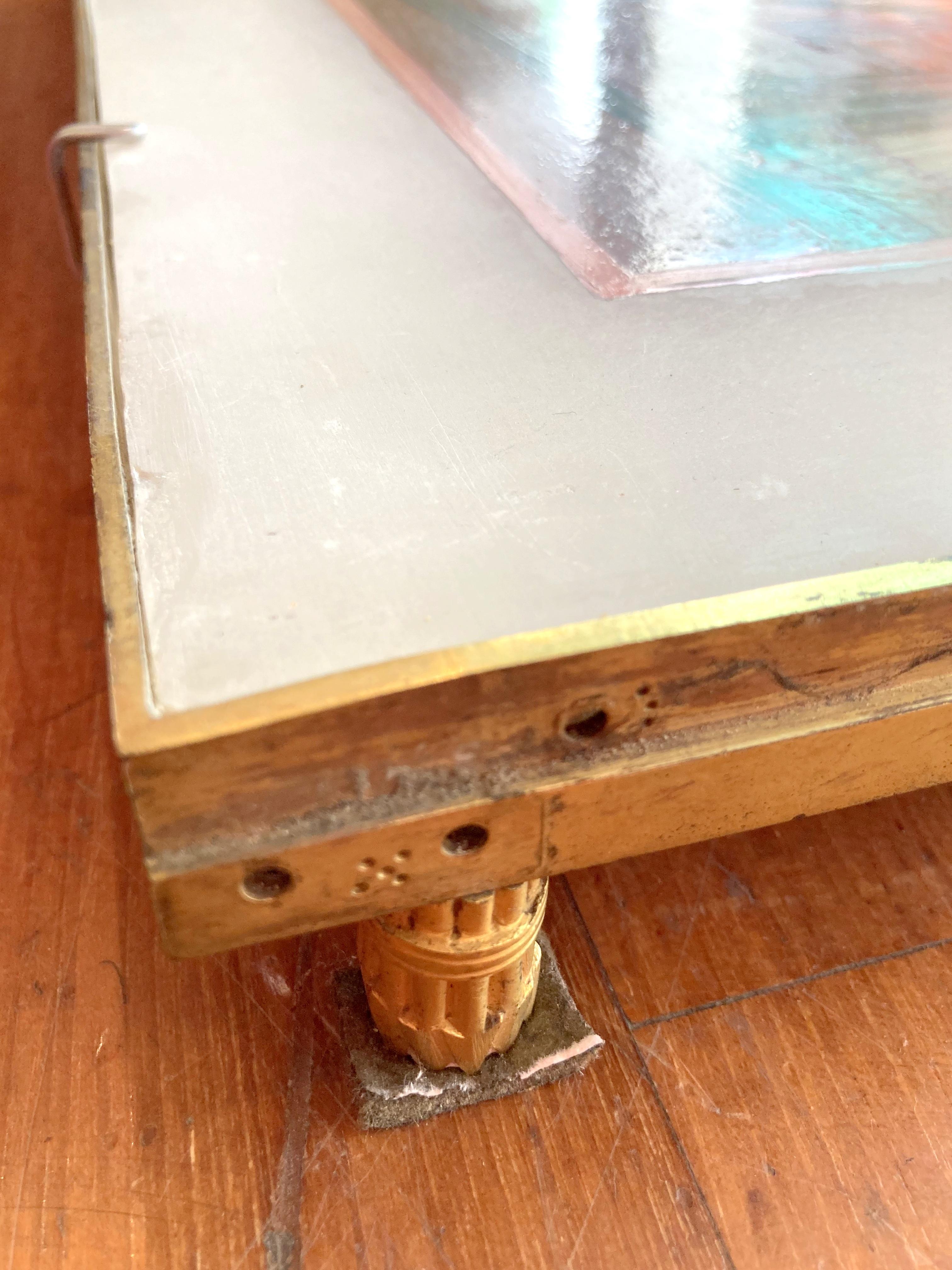 Pintura italiana al óleo sobre alabastro del siglo XIX Escena interior pompeyana en ormolu en venta 9