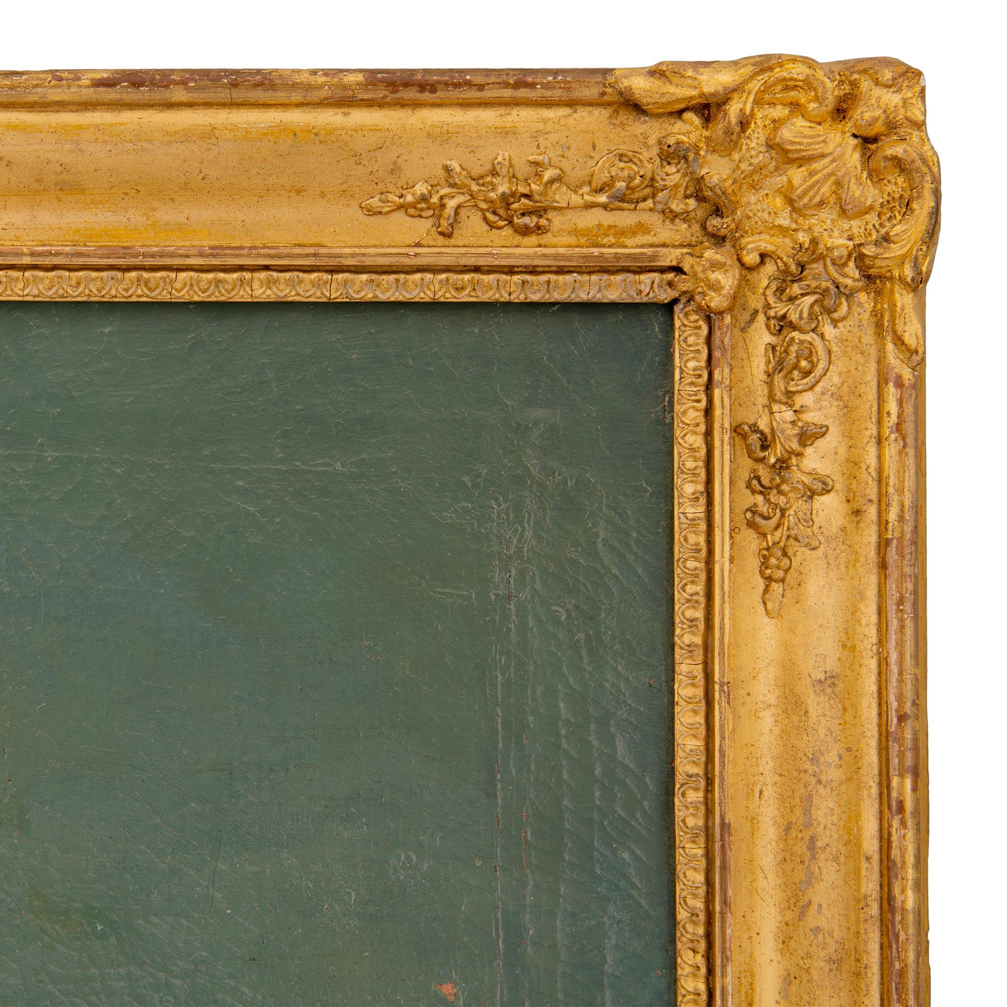 Italian 19th Century Oil on Canvas Painting in Its Original Giltwood Frame For Sale 2