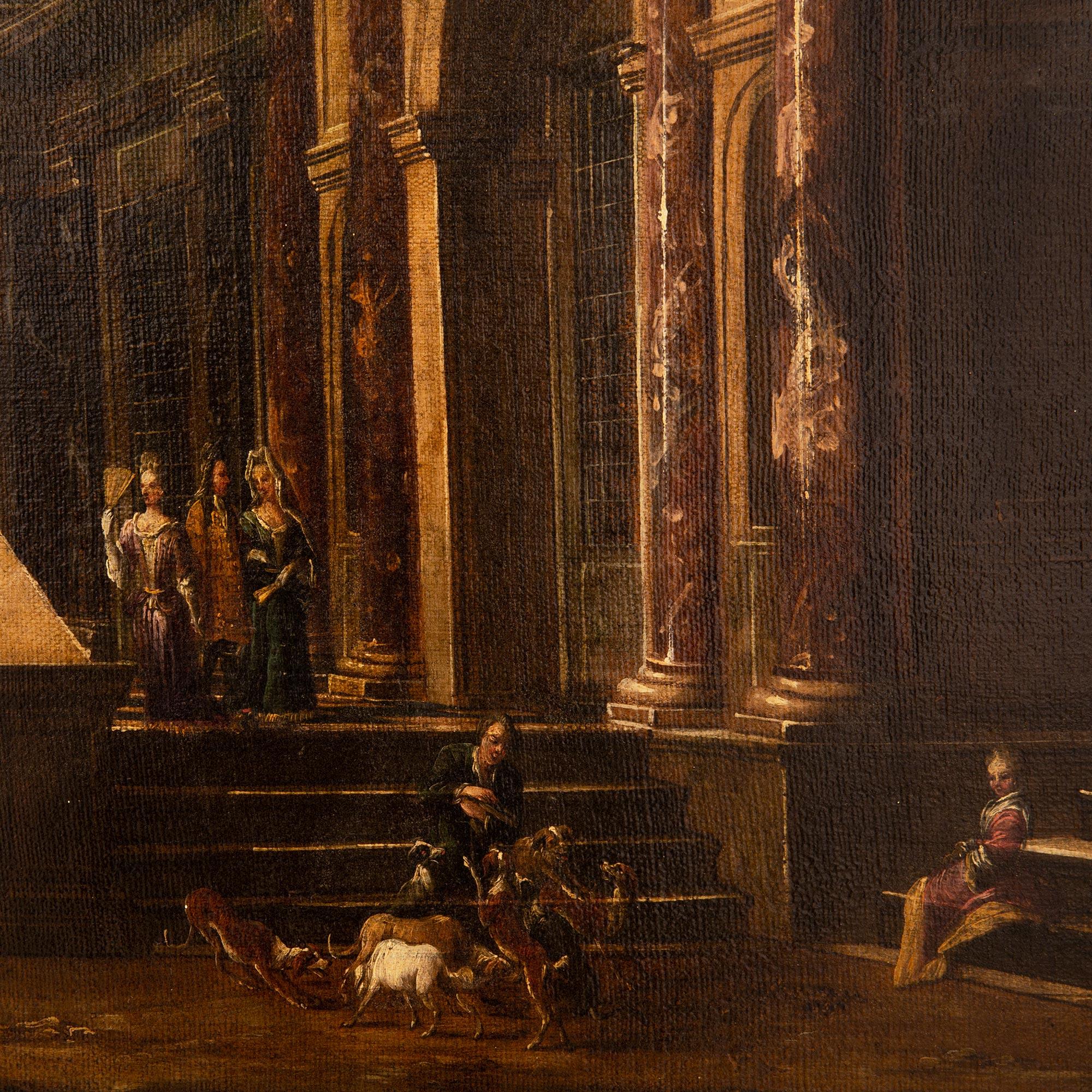 XIXe siècle Peinture à l'huile sur toile italienne du 19ème siècle représentant une belle propriété de campagne en vente