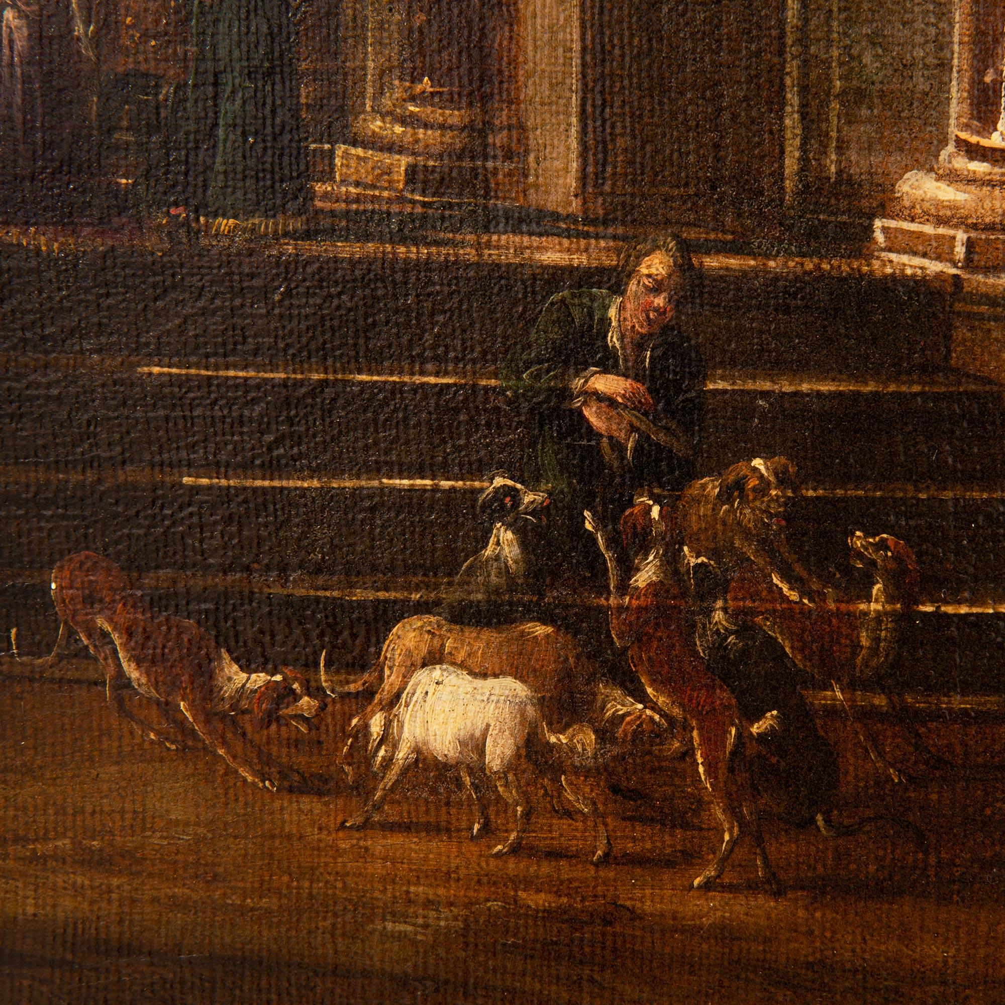 Toile Peinture à l'huile sur toile italienne du 19ème siècle représentant une belle propriété de campagne en vente