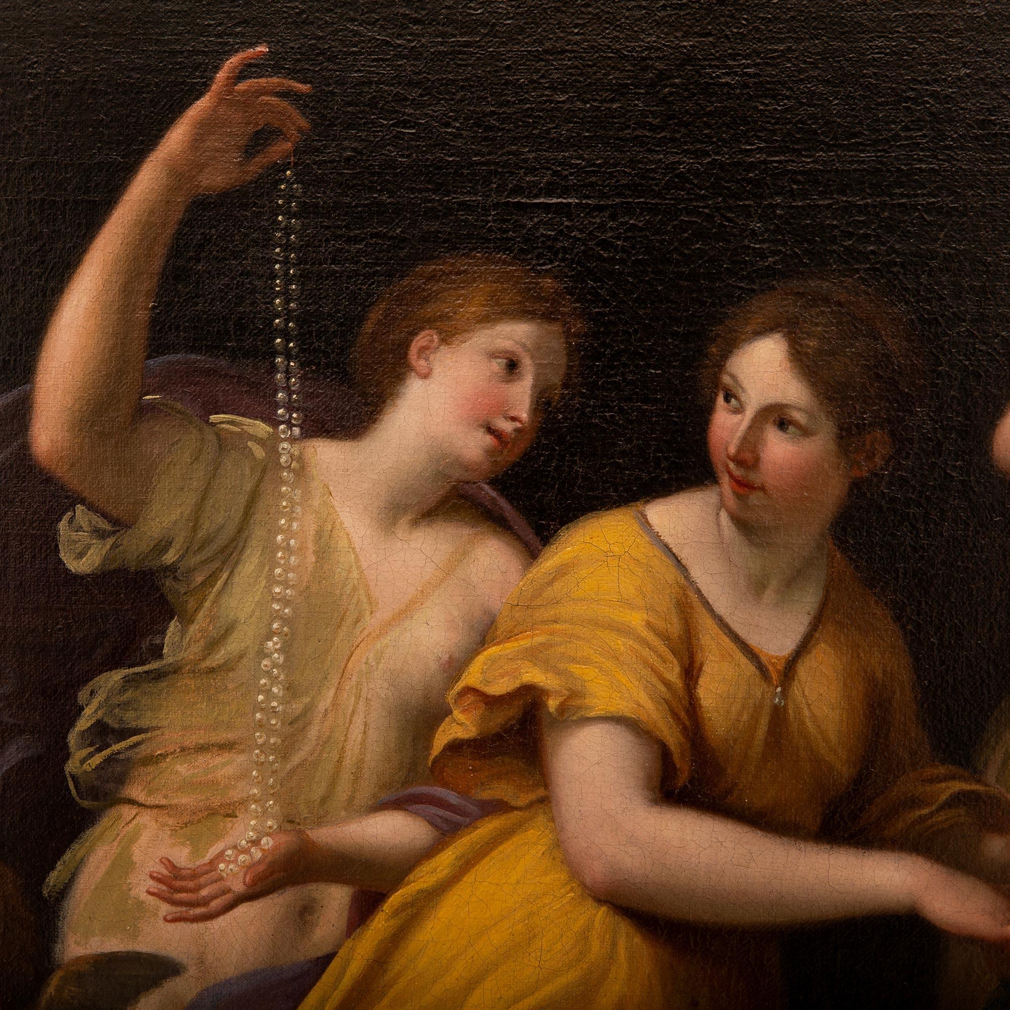 Italian 19th century Oil on Canvas painting of the Bathing of Venus For Sale 2
