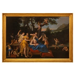 Óleo sobre lienzo italiano del siglo XIX sobre el Baño de Venus