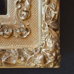 Italian 19th century Oil Painting on Board, Girl and Cat, Original frame