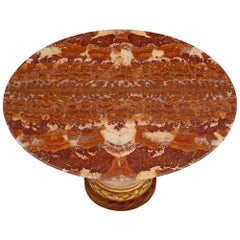 Italian 19th Century Onyx, Faux Marble, and Giltwood Center/Dining Table