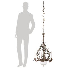 Italian 19th Century Painted and Gilt Metal Chandelier