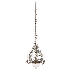 Antique Italian 19th Century Painted and Gilt Metal Chandelier