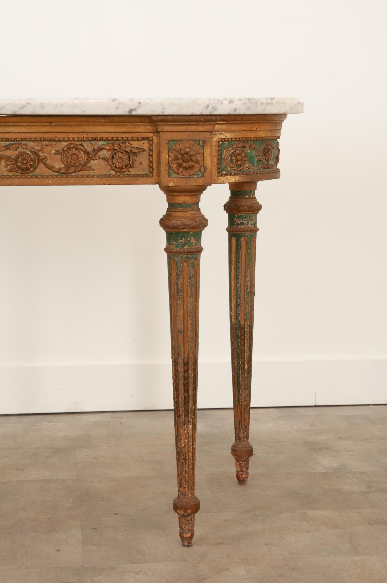 Carved Italian 19th Century Painted Console