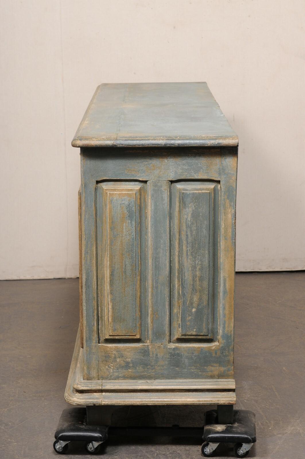 Italian 19th Century Painted Wood Raised-Panel Credenza Cabinet 7