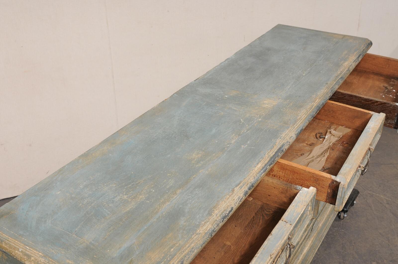 Italian 19th Century Painted Wood Raised-Panel Credenza Cabinet 2