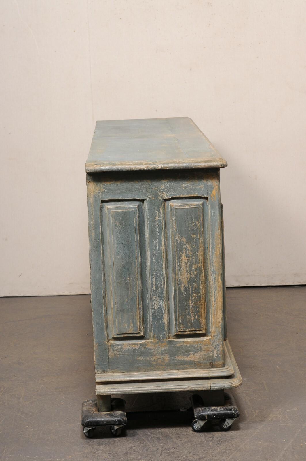 Italian 19th Century Painted Wood Raised-Panel Credenza Cabinet 3