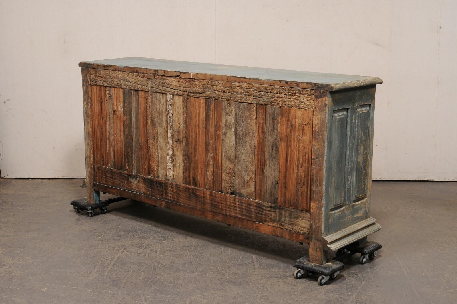 Italian 19th Century Painted Wood Raised-Panel Credenza Cabinet 4