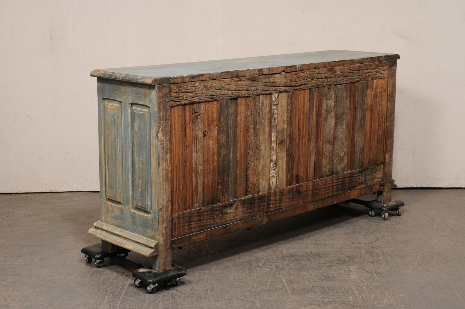 Italian 19th Century Painted Wood Raised-Panel Credenza Cabinet 6
