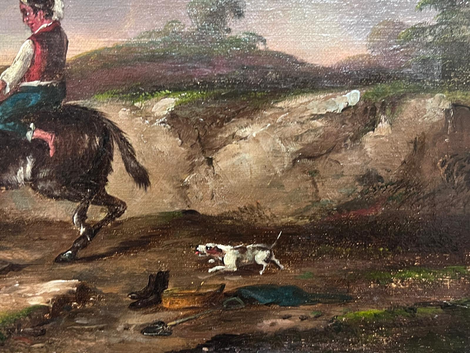 The Stubborn Mule
Italian School, 19th century
oil on canvas, unframed
canvas: 9.75 x 14 inches
provenance: private collection
condition: very good and sound condition, a little scruffy around the edges though this would cover with framing. 