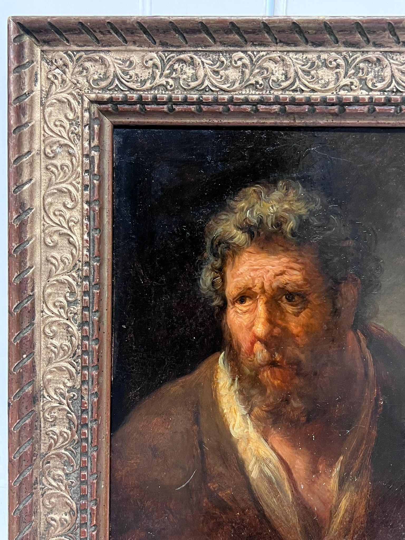 Peinture à l'huile italienne du début des années 1800 Portrait d'un homme barbu, Saint Peter Apostle - Maîtres anciens Painting par Italian 19th Century
