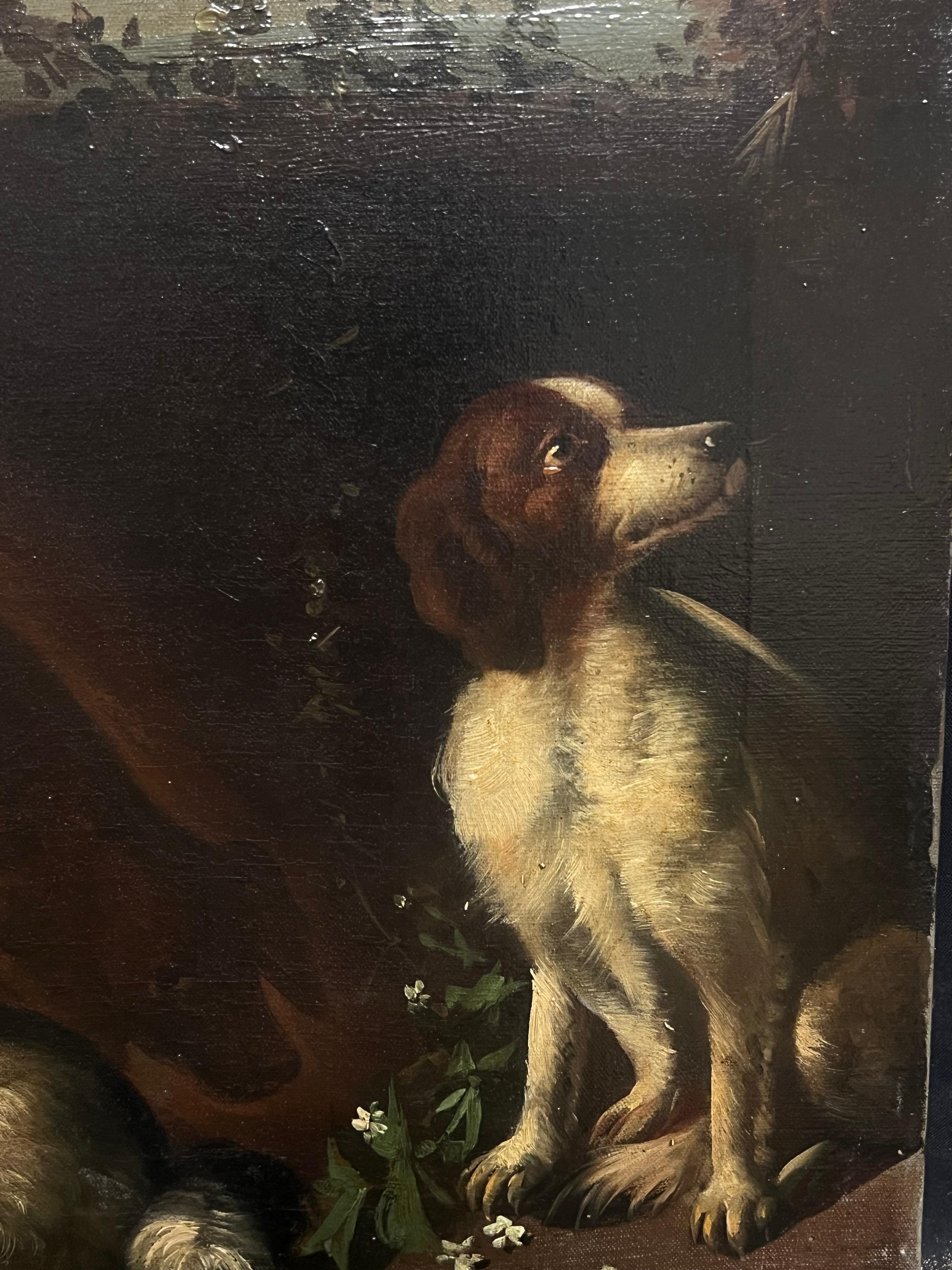 Italian artist, 19th century
Still Life with Hunting Dogs
indistinctly signed oil on canvas, unframed
Canvas: 14.25 x 24 inches
Provenance: private collection, UK
Condition: very good condition 

For more any more information please do contact us