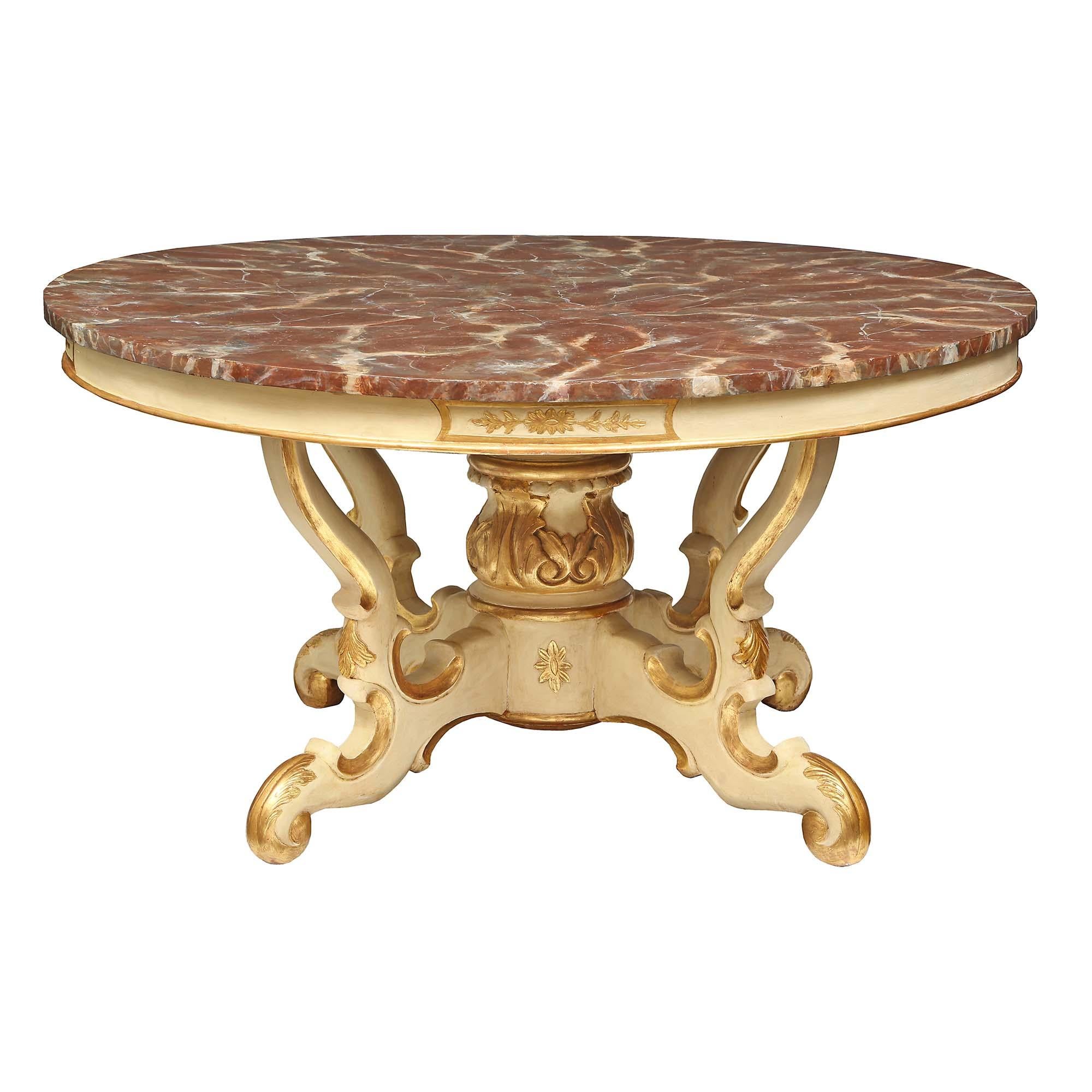 Italian 19th Century Patinated and Gilt Center Table In Good Condition For Sale In West Palm Beach, FL