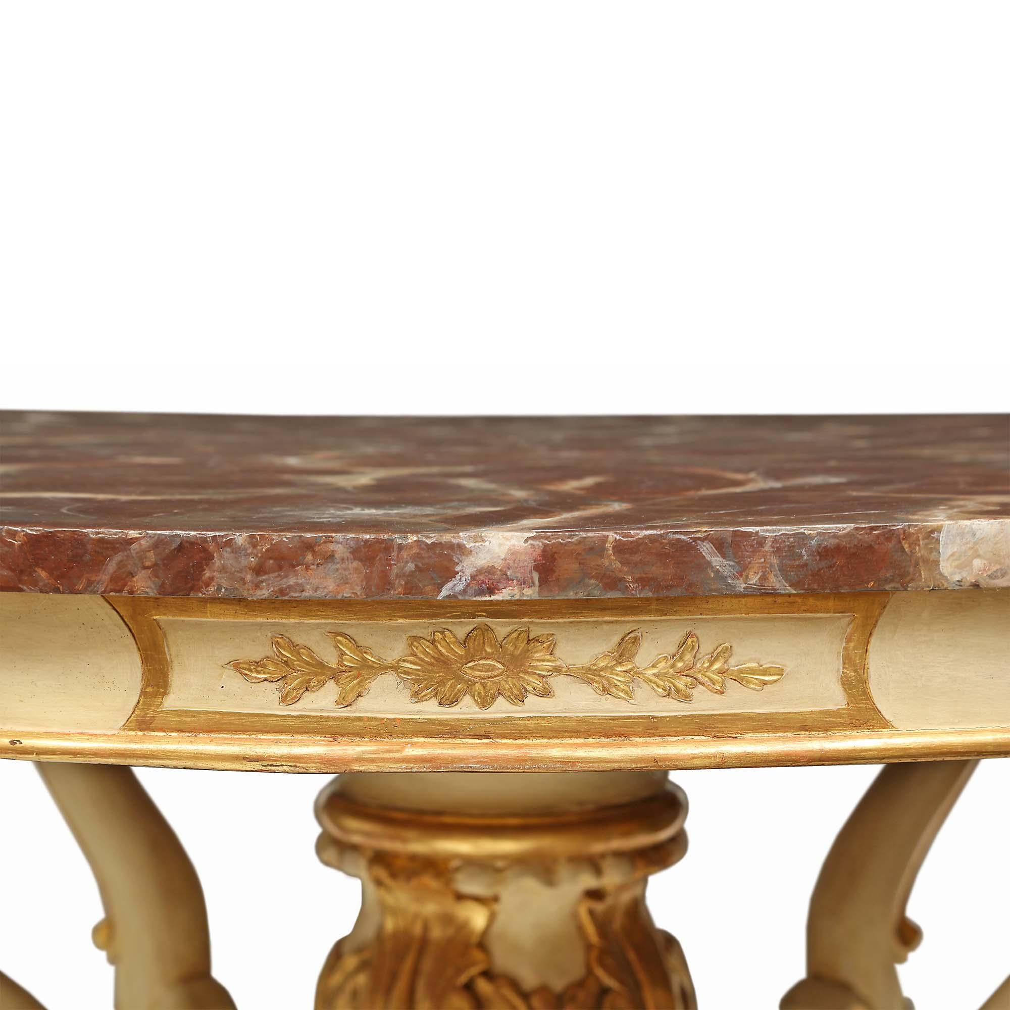 Italian 19th Century Patinated and Gilt Center Table For Sale 1