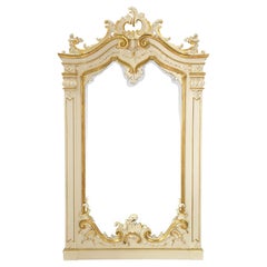 Antique Italian 19th Century Patinated and Gilt Venetian Mirror