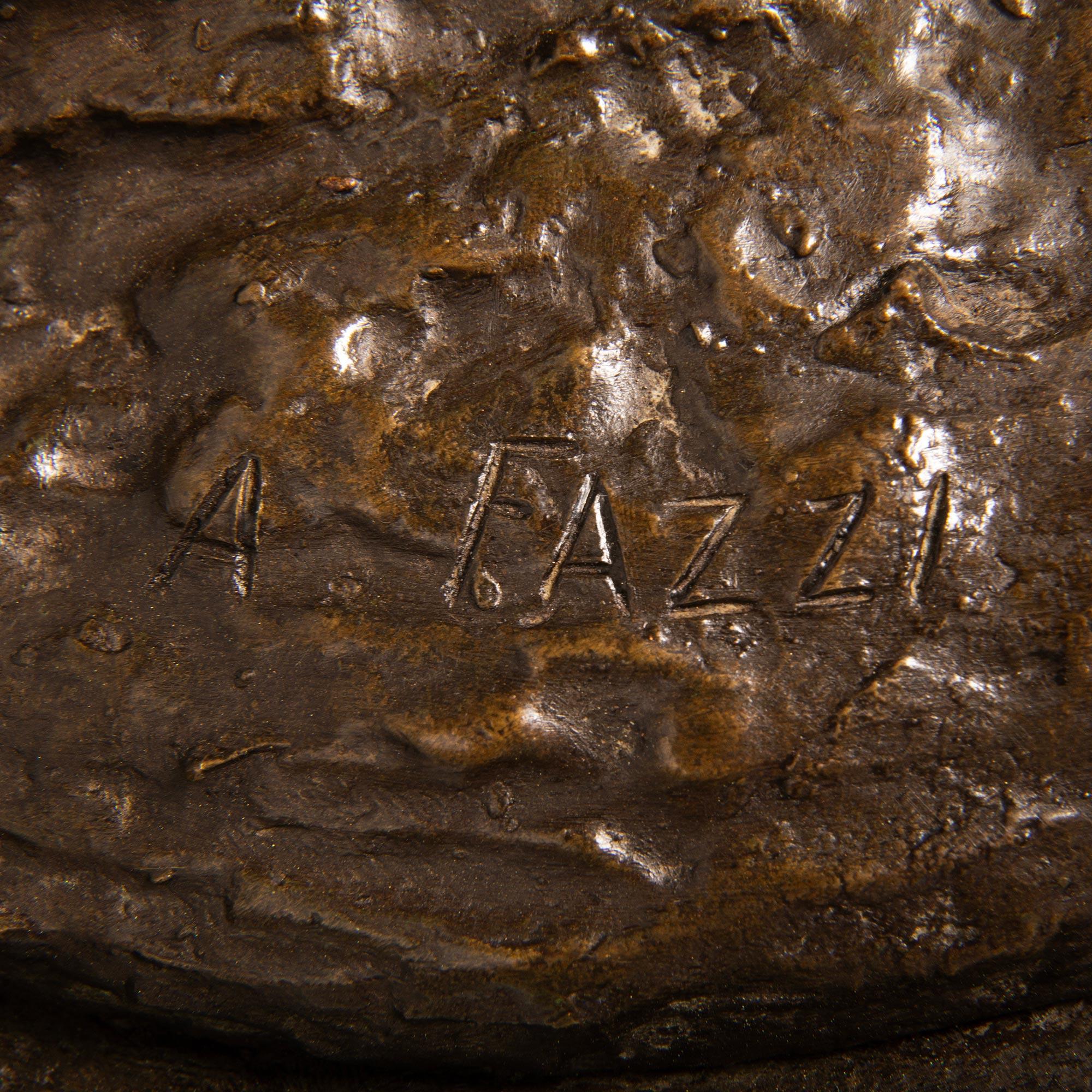 Vaso per uccelli/pianta in bronzo patinato del XIX secolo, firmato A. Fazzi in vendita 8