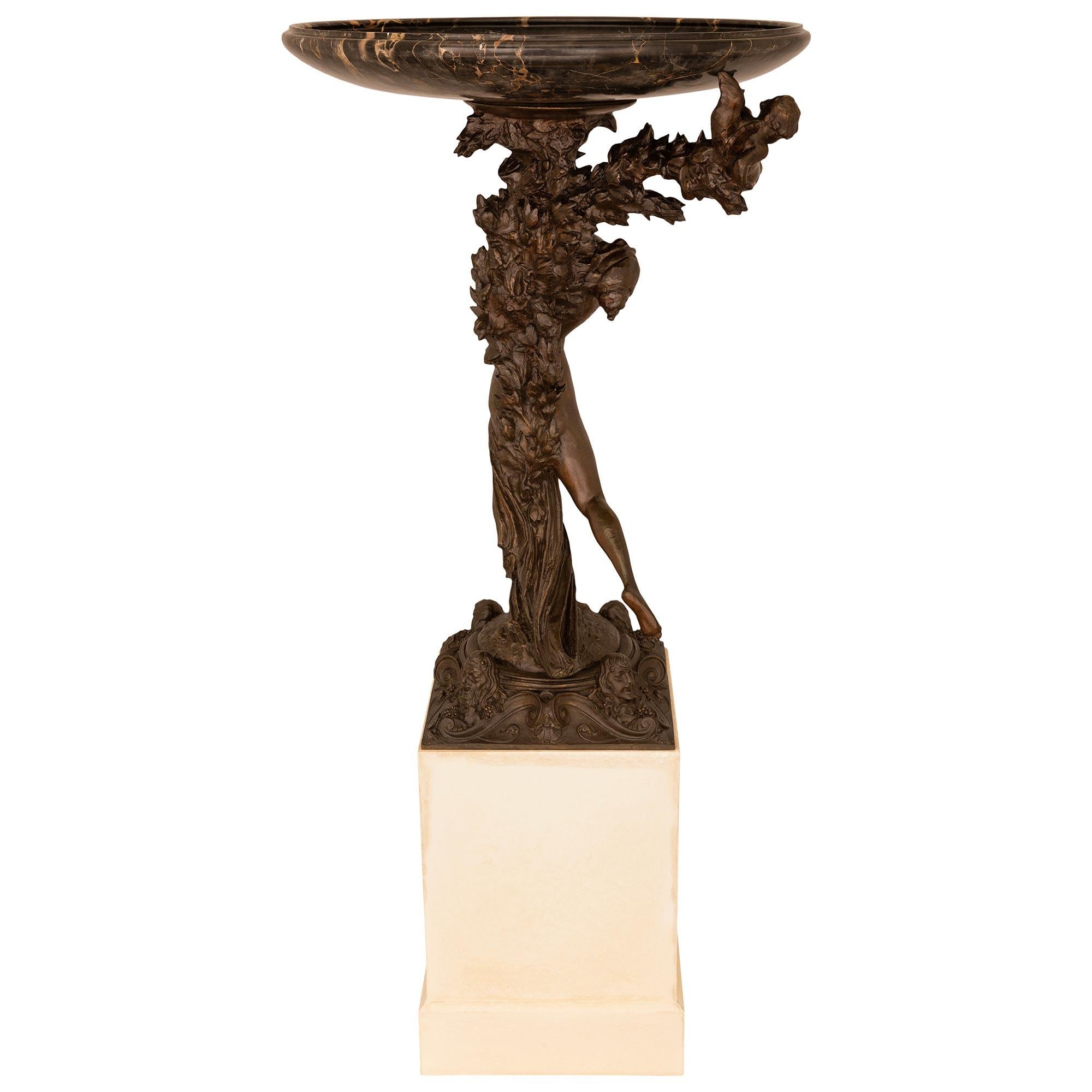 Vaso per uccelli/pianta in bronzo patinato del XIX secolo, firmato A. Fazzi in vendita 9
