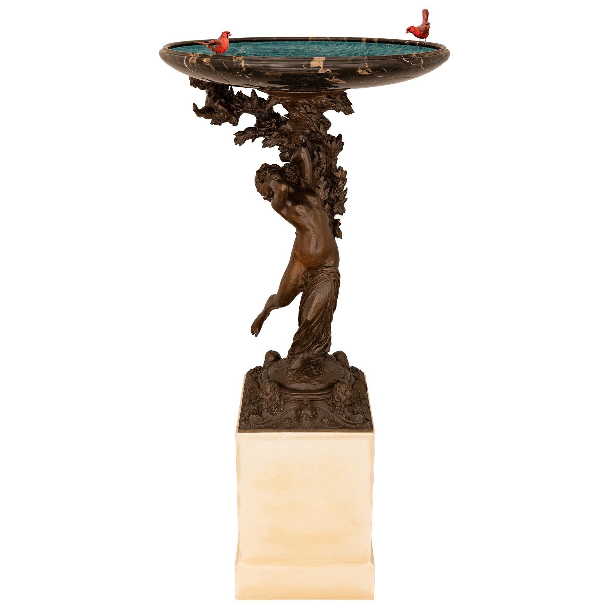 Vaso per uccelli/pianta in bronzo patinato del XIX secolo, firmato A. Fazzi in vendita 11