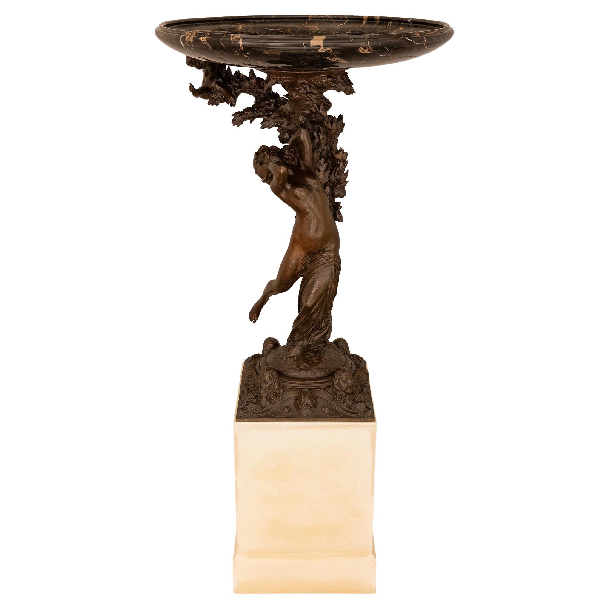 Italian 19th century patinated Bronze birdbath/planter, signed A. Fazzi
