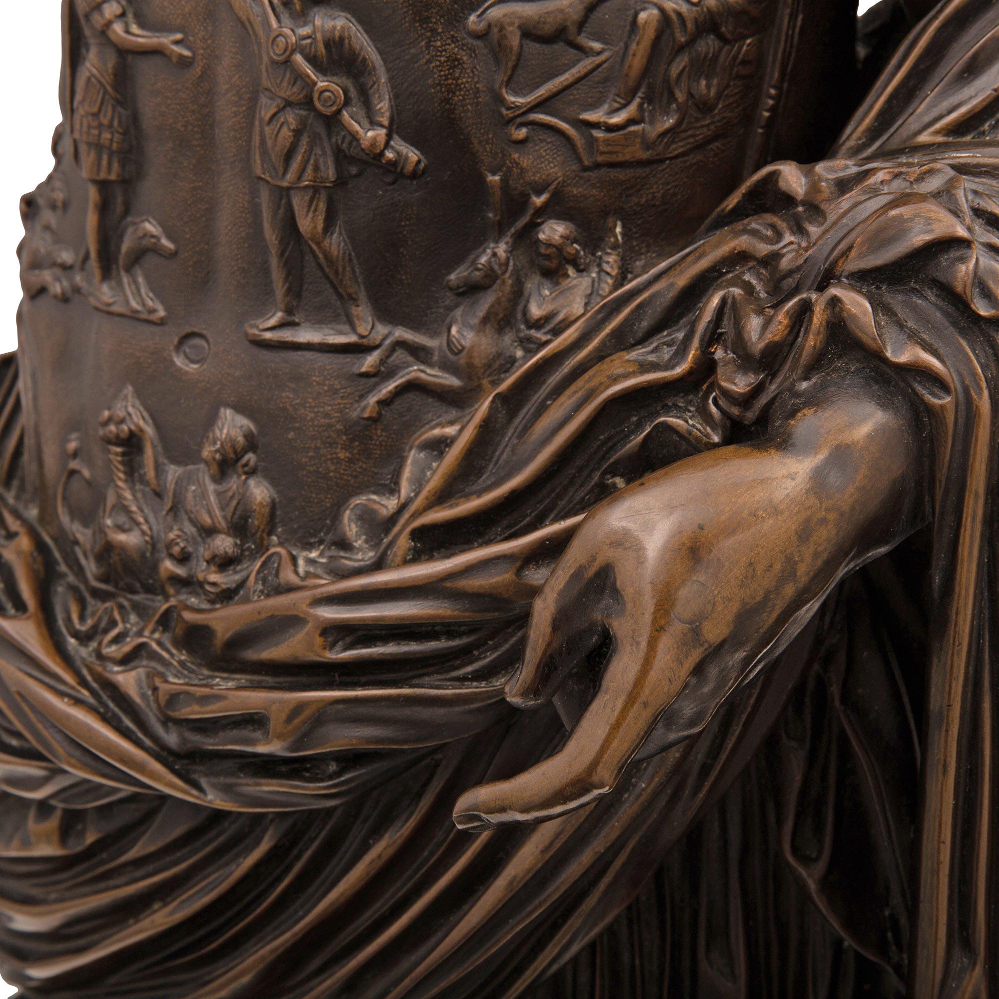Italian 19th Century Patinated Bronze Statue of Augustus of Prima Porta For Sale 2