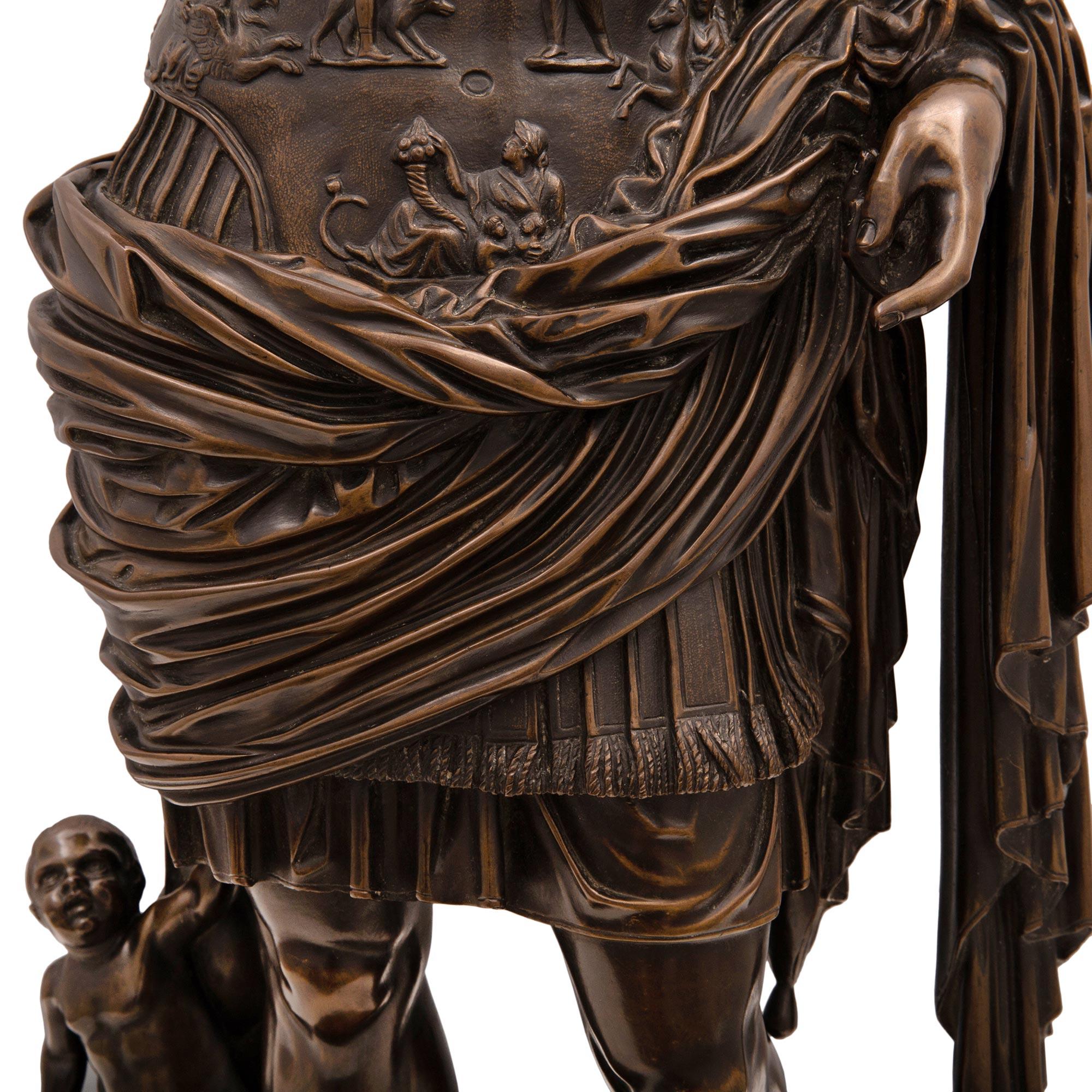 Italian 19th Century Patinated Bronze Statue of Augustus of Prima Porta For Sale 3