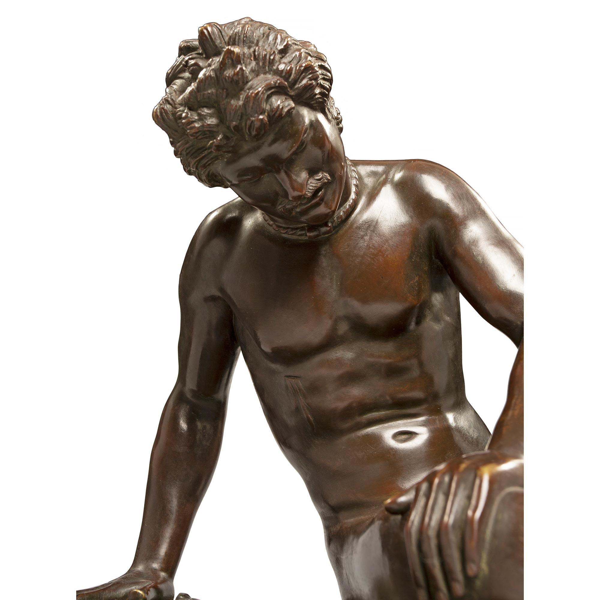 Italian 19th Century Patinated Statue of ‘The Dying Gaul’ In Good Condition For Sale In West Palm Beach, FL