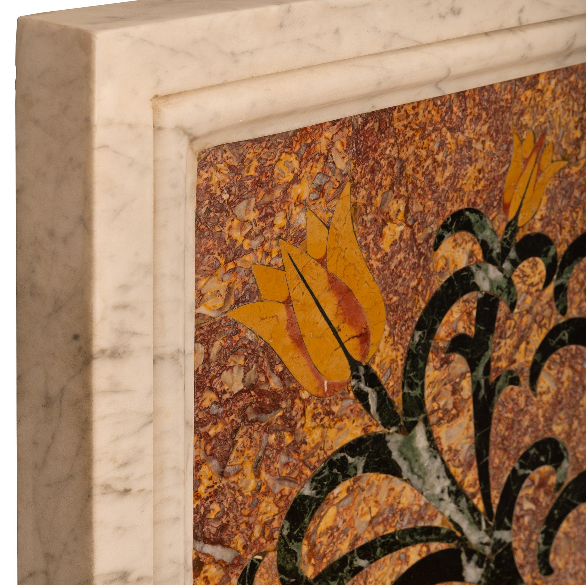 19th Century Italian 19th century Pietra Dura marble plaque/wall decor For Sale