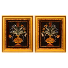 Targhe in marmo italiano in pietra dura del XIX secolo