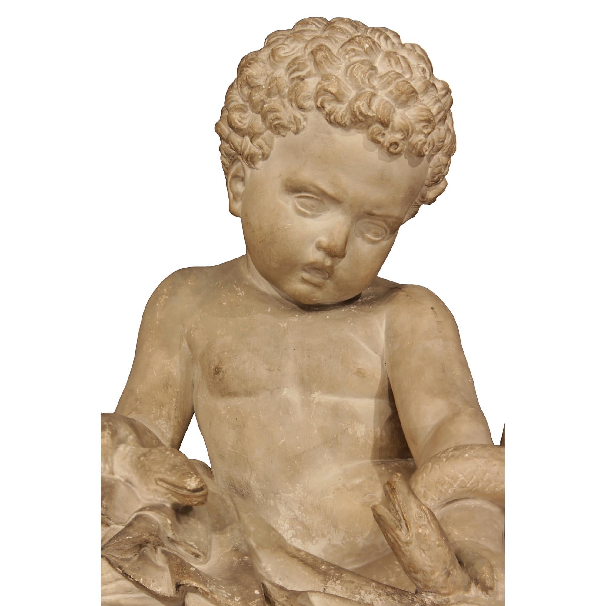 Italian 19th Century Plaster Statue of Young Baby Hercules In Good Condition For Sale In West Palm Beach, FL