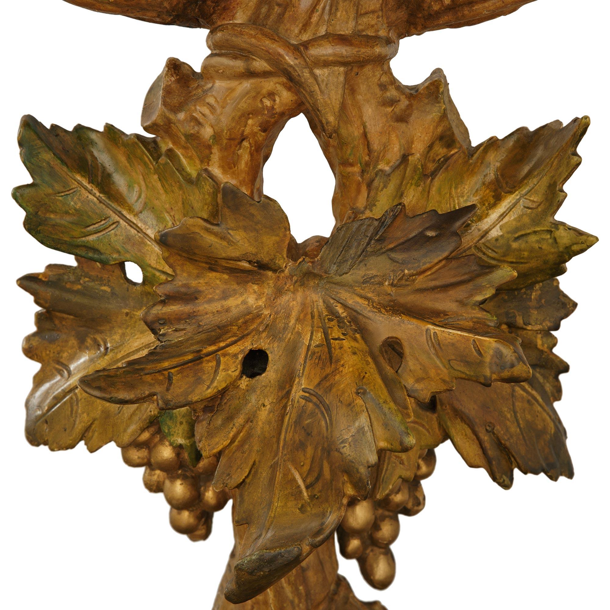 Italian 19th century Polychrome, patinated Wood and Gilt console For Sale 2