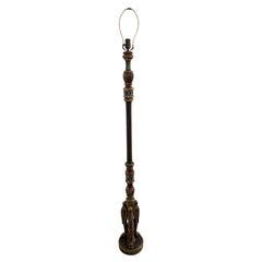 Antique Italian 19th Century Polychrome Wood Floor Lamp