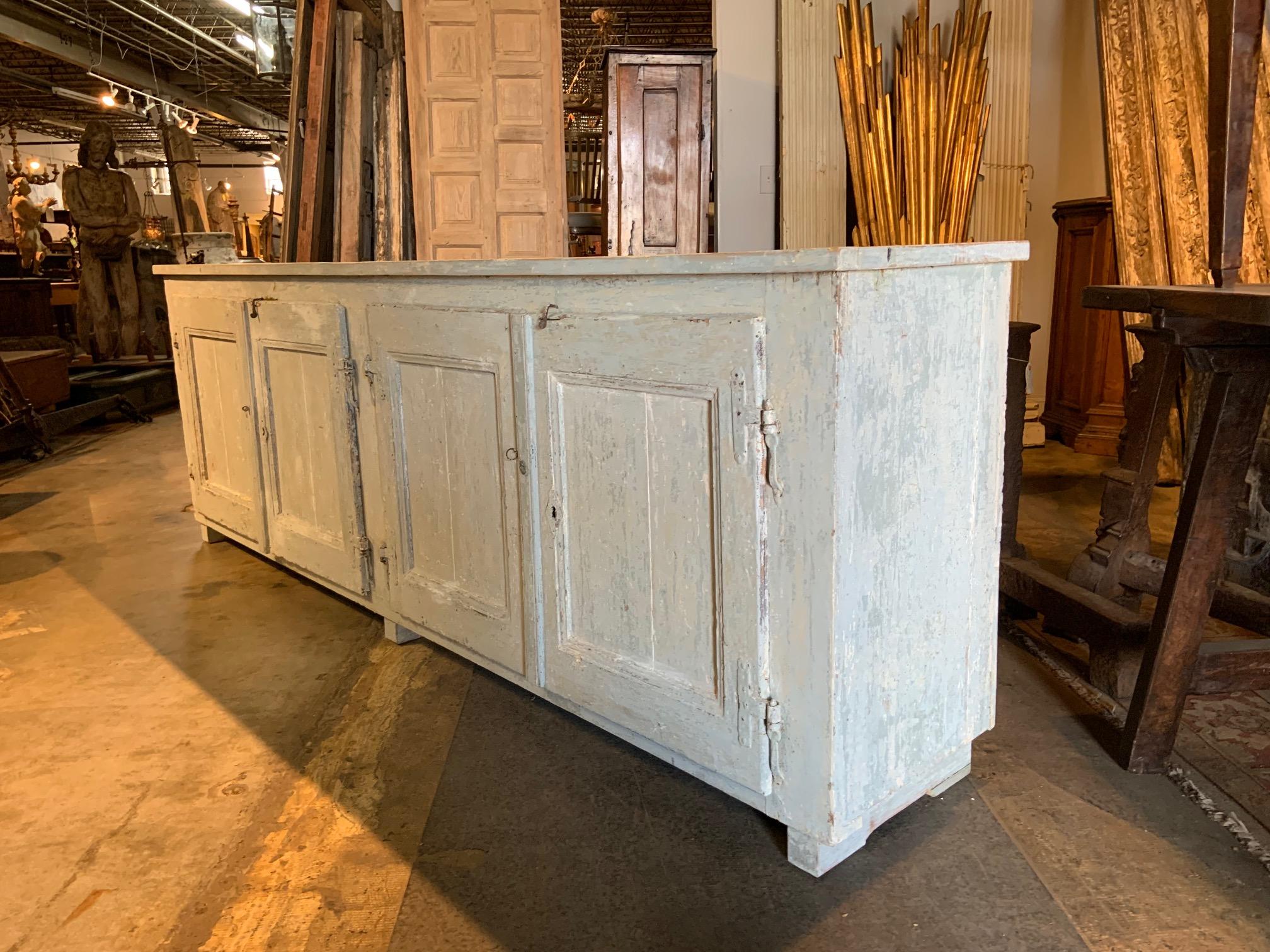 Painted Italian 19th Century Primitive Credenza