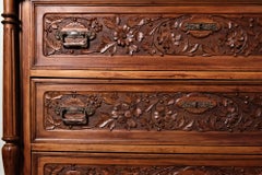 Italian 19th Century Renaissance Carved Walnut Commode