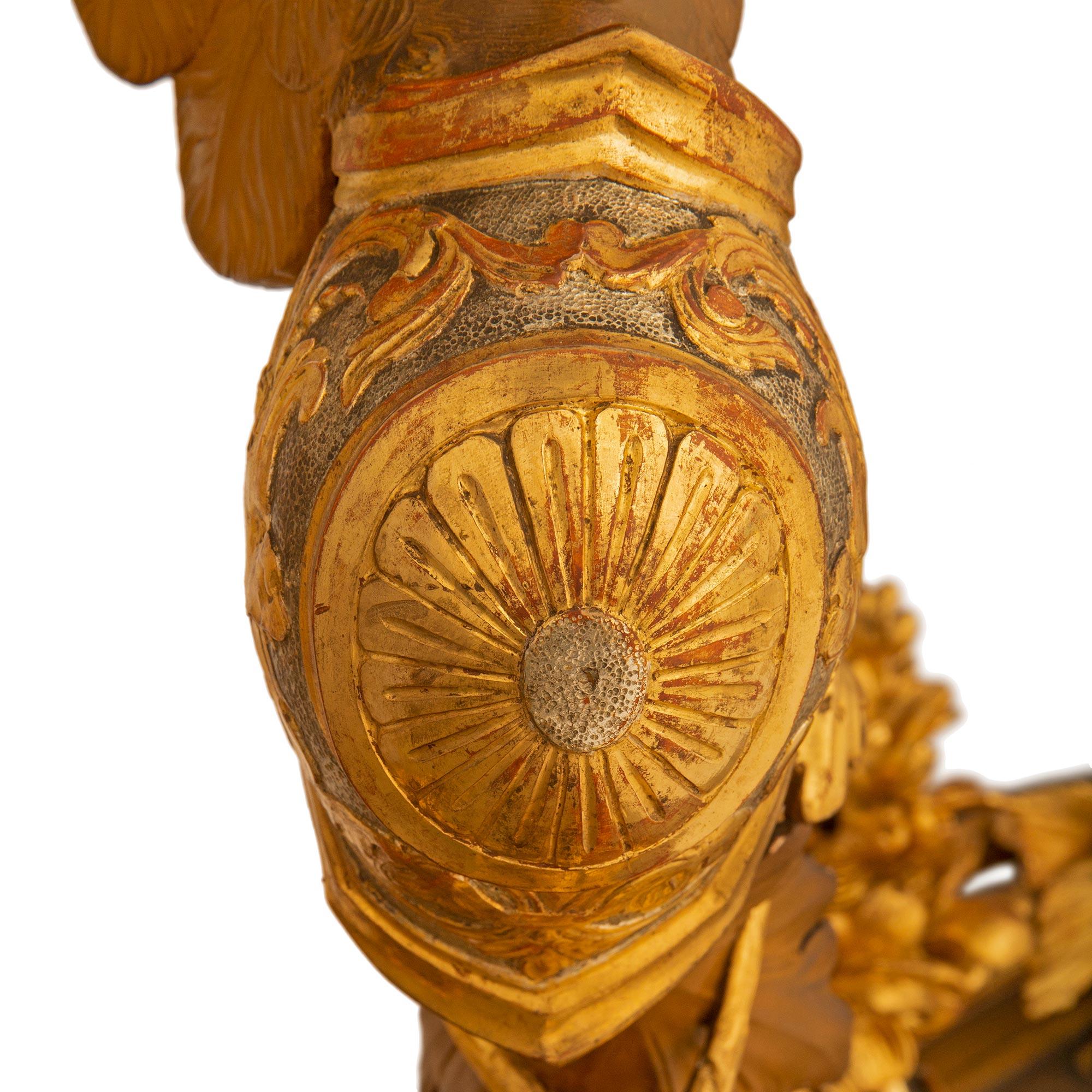 Console et miroir en bois doré et feuilles d'argent de la Renaissance italienne du XIXe siècle en vente 6