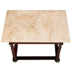 Italian 19th Century Renaissance St. Rosewood and Alabastro Side/Cocktail Table