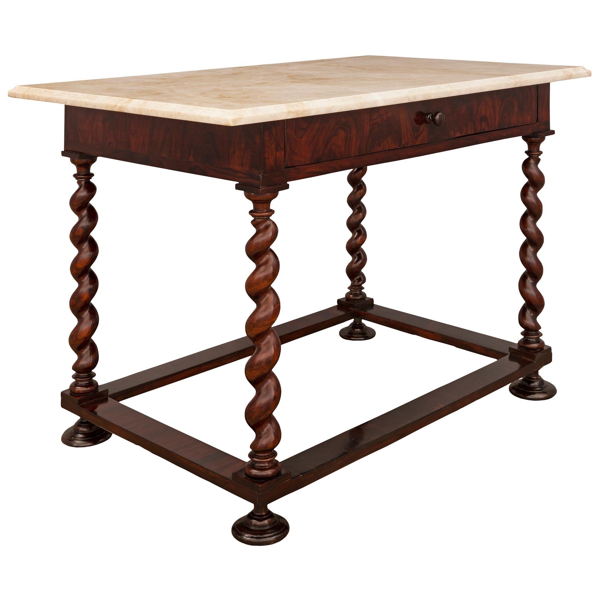 Table d'appoint italienne de style Renaissance du 19ème siècle en bois de rose et albâtre Bon état - En vente à West Palm Beach, FL