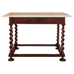 Table d'appoint italienne de style Renaissance du 19ème siècle en bois de rose et albâtre