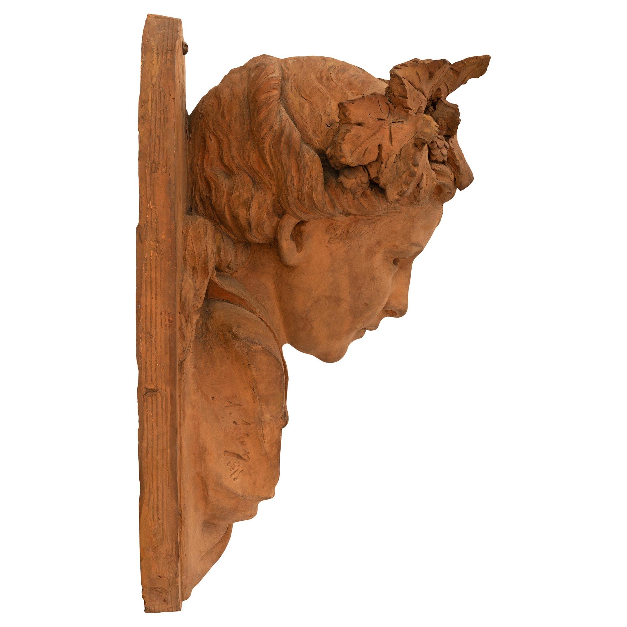 Bustos/decoración mural de terracota italiana del siglo XIX, estilo renacentista Italiano