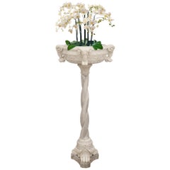Italian 19th century Renaissance st. white Carrara marble birdbath/planter