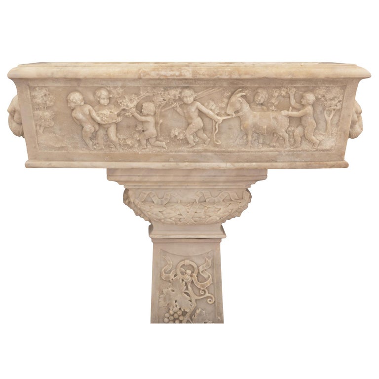 Italian 19th Century Renaissance St. White Carrara Marble Planter For ...