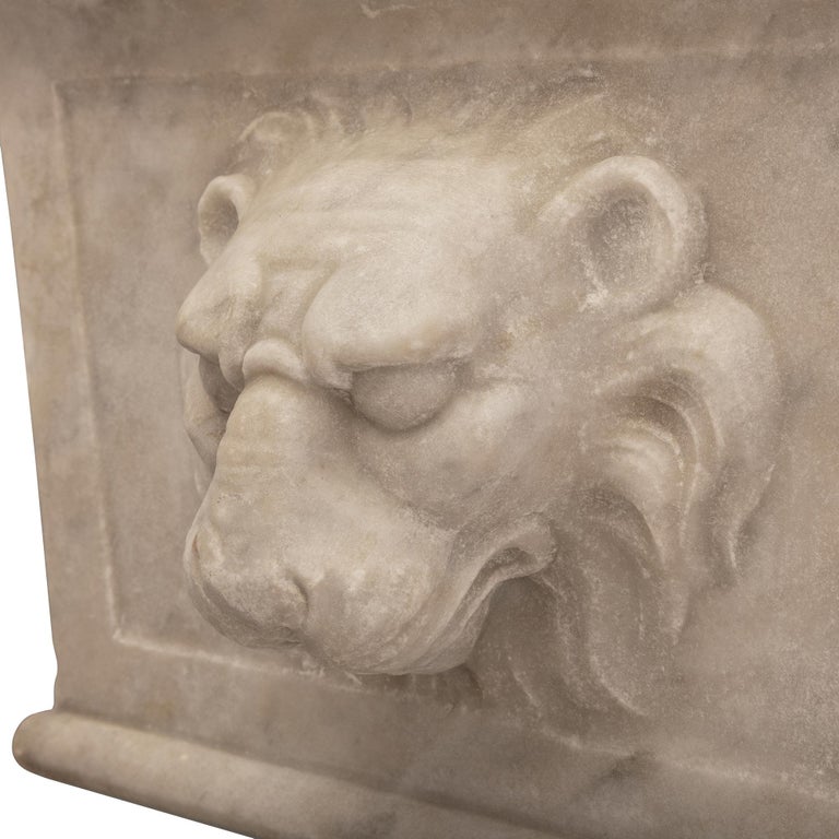 Italian 19th Century Renaissance St. White Carrara Marble Planter For ...