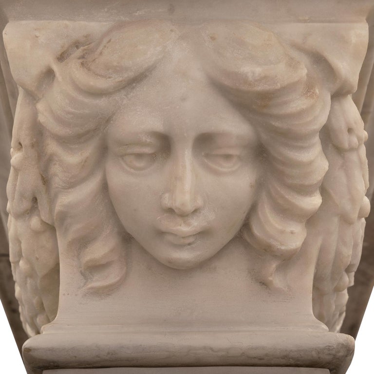 Italian 19th Century Renaissance St. White Carrara Marble Planter For ...