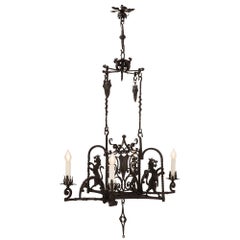 Italian 19th Century Renaissance St. Wrought Iron Chandelier