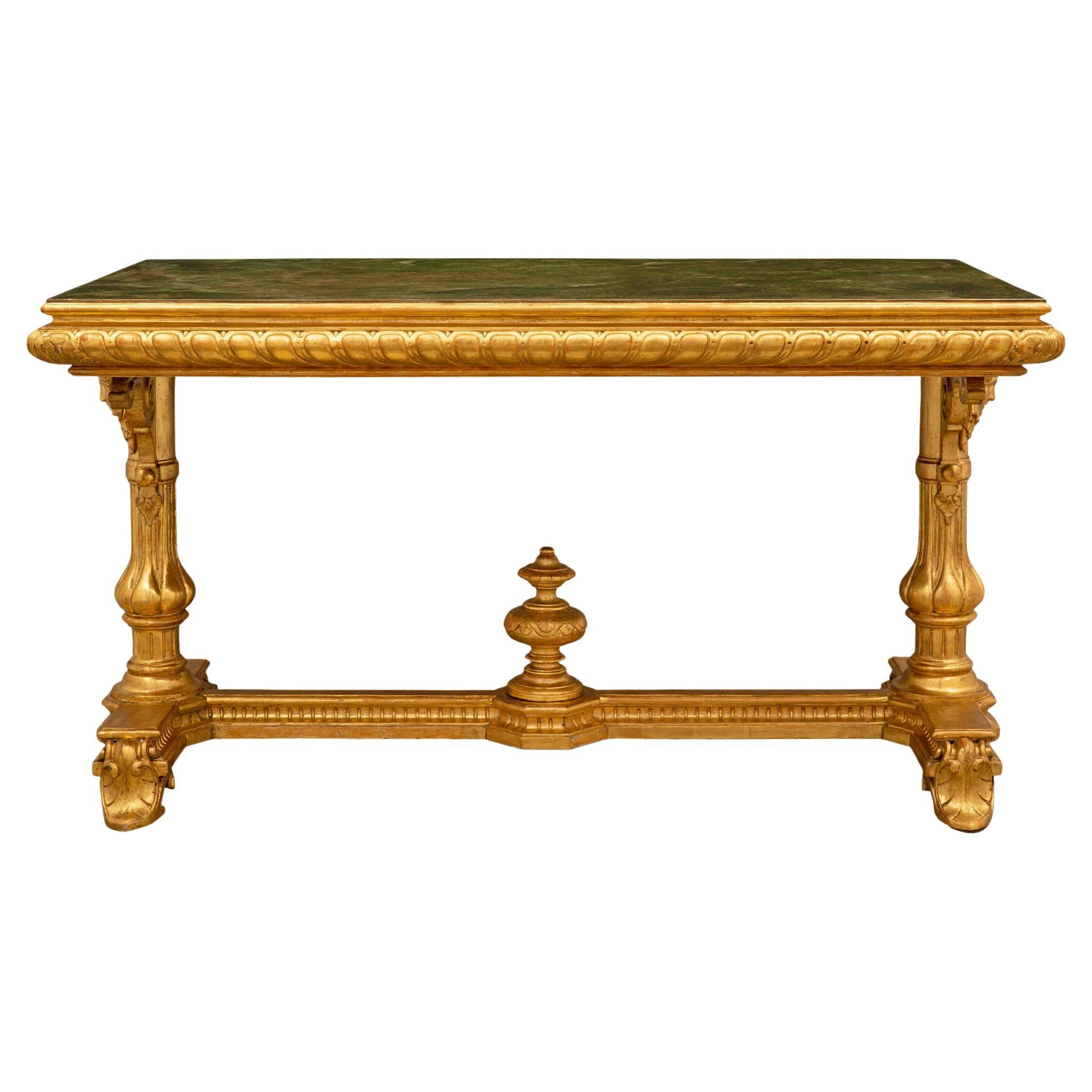 Italian 19th Century Renaissance Style Giltwood Center Table
