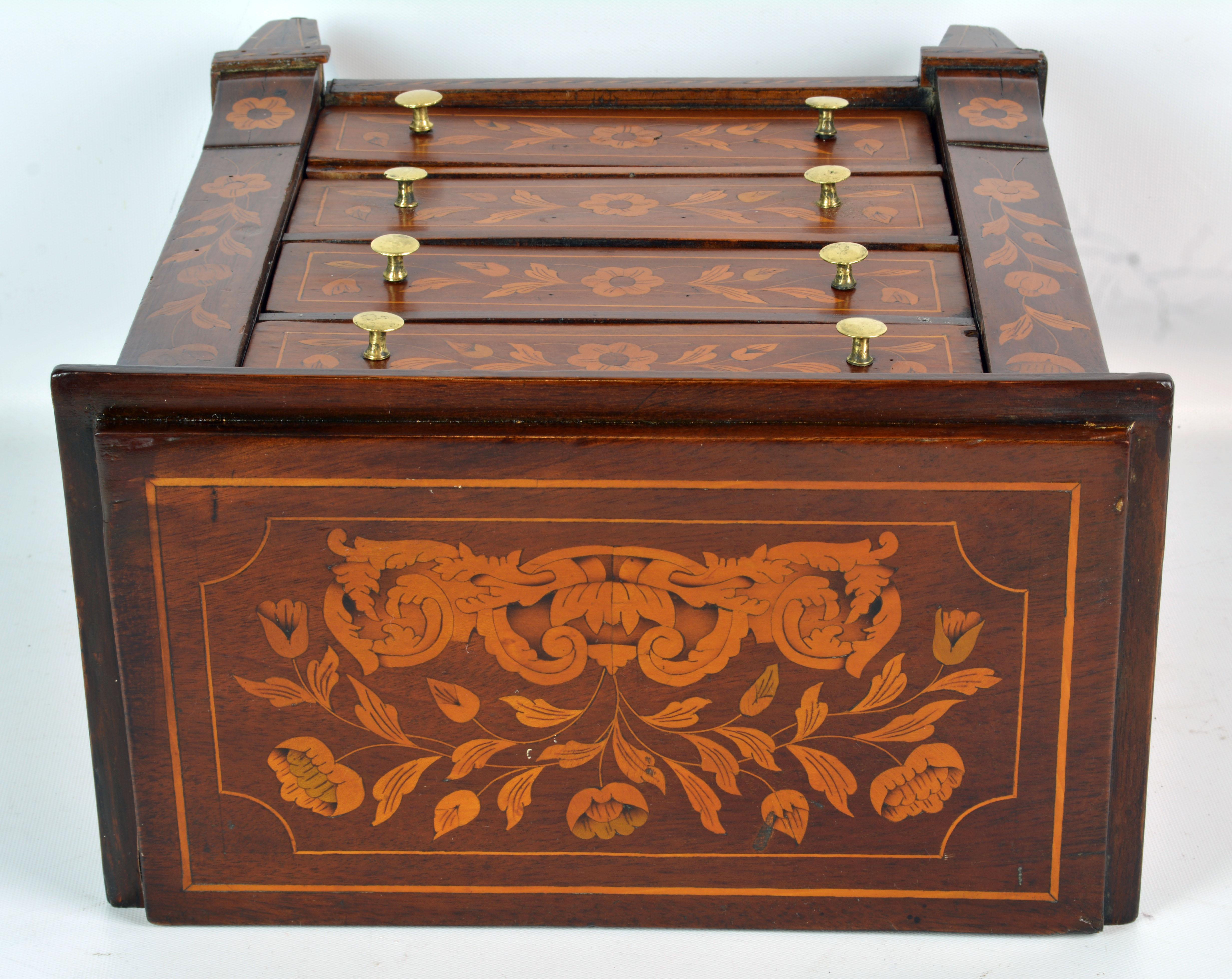 Italian 19th Century Richly Inlaid Miniature Chest of Drawers or Jewelry Chest 3