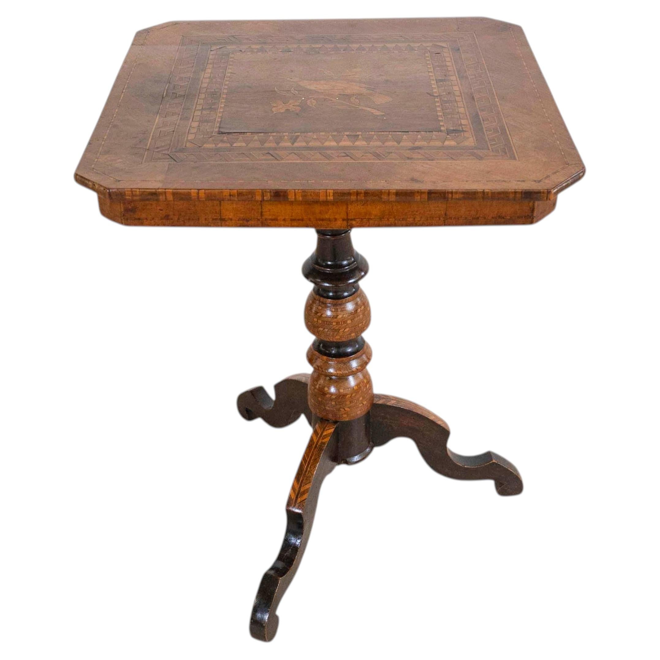 Italian 19th Century Rolo Inlaid Center Table